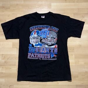 Reebok Black Super Bowl XLII Giants Patriots Tee